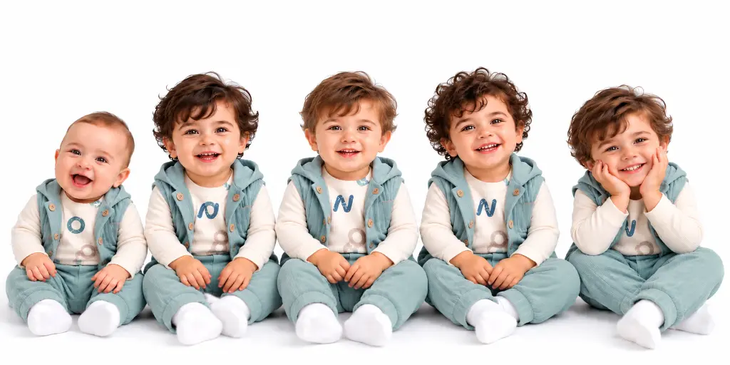 Cheerful Children in Coordinated Teal Outfits.png.webp