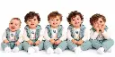 Cheerful Children in Coordinated Teal Outfits.png.webp