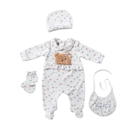 Bodysuit set of 4 pieces, velvet heart  15844 full moon