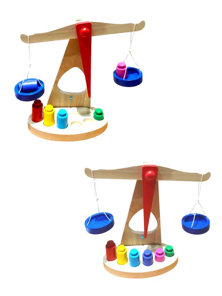 Wooden balance scales toys