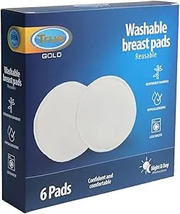 True Gold Reusable Washable Breast Pads 6pcs 4888