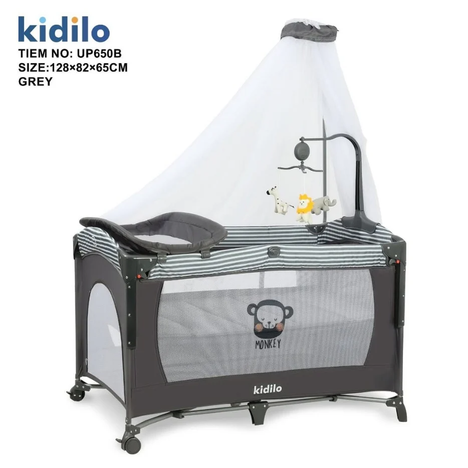 kidilo up650b travel cot bed Grey