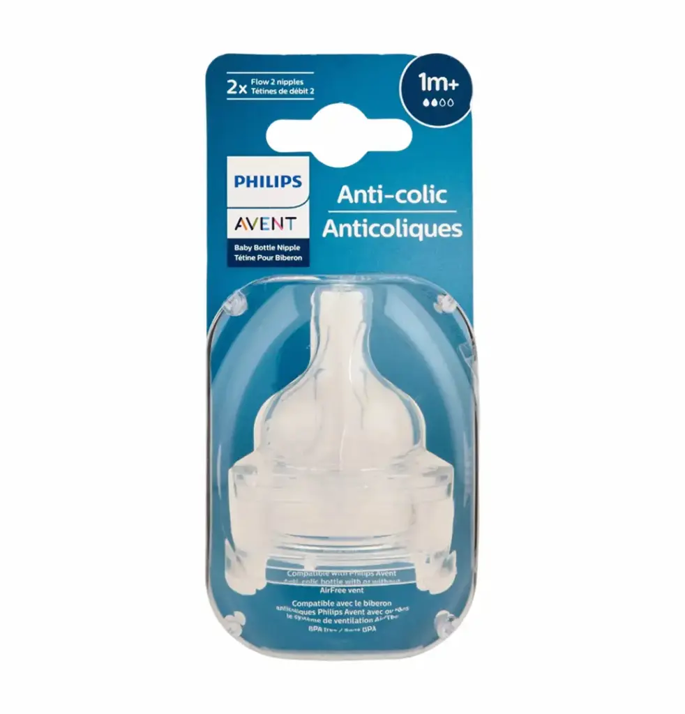 Philips Avent Anti colic Teat 1m+ 2Pack 762/02