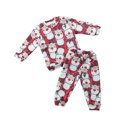 FULL MOON Pajama Set 2- Piece  with Fur Lining17521+17525+17527 