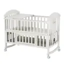 Cool Baby NZ18 Baby Crib 120×65 with Adjustable Levels, Changing Tray, Wheels and Mosquito Net - White
