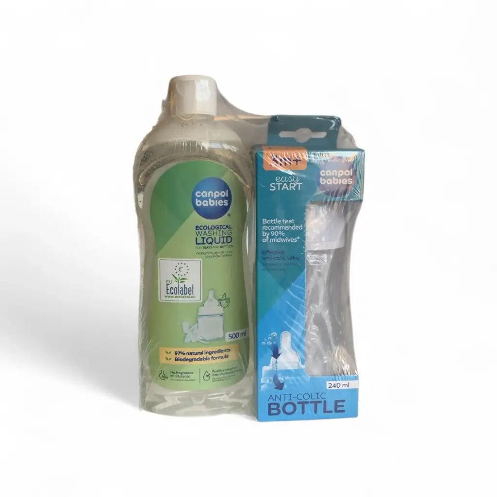 Canpol babies cleanser for Teats and Bottles 500ml + 240ml anti colic bottle free 