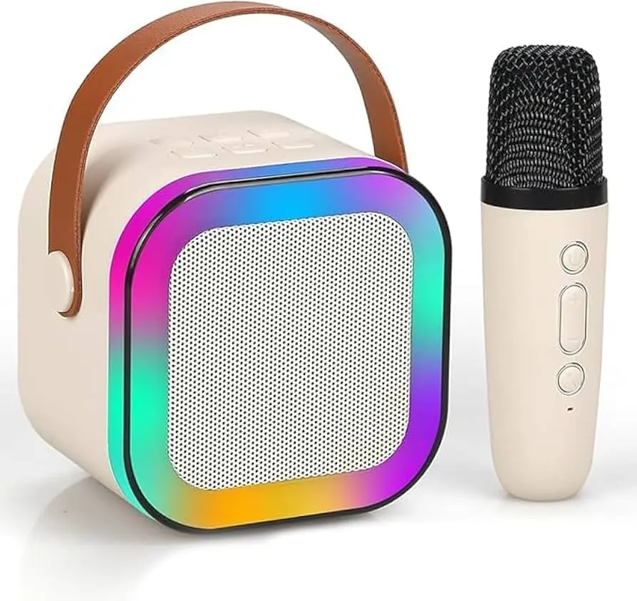 Speaker System with Wireless Microphone RGB Lights & Lossless Sound with one mic