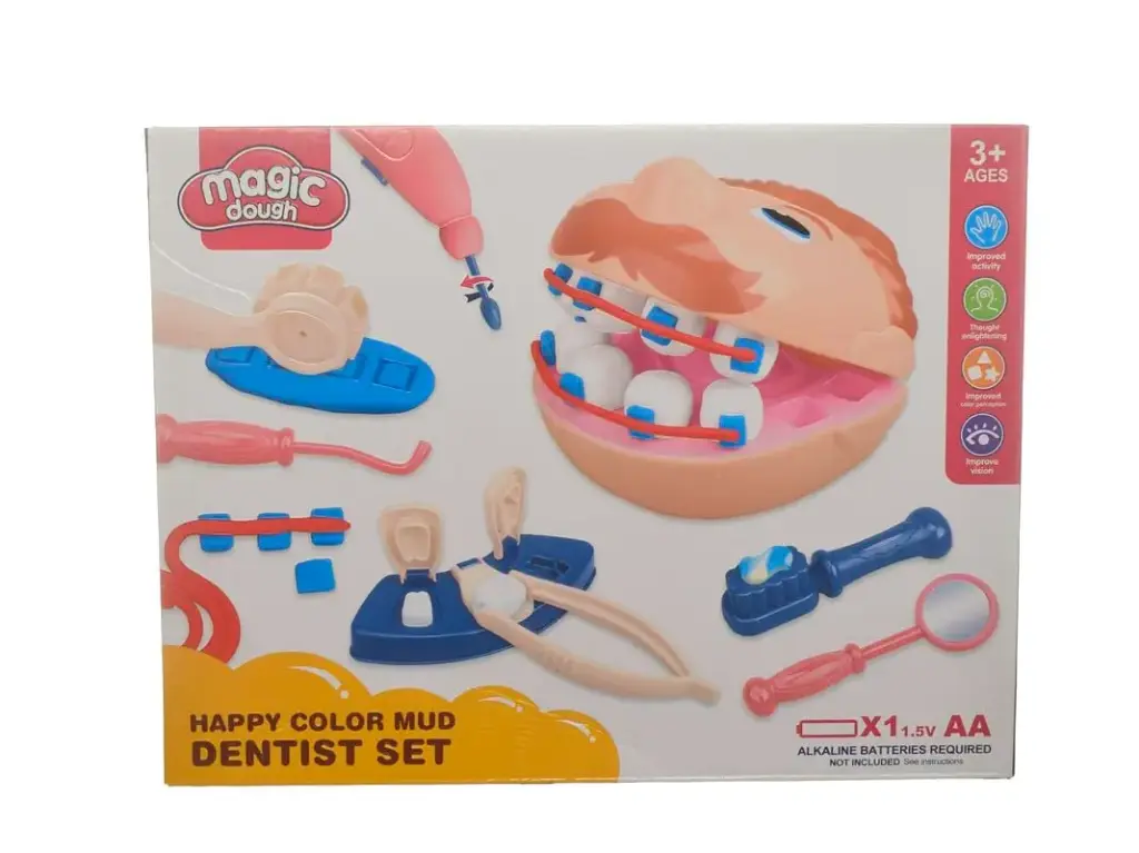 Kids Magic Dough Playset with Tooth Assembly Activity Multicolor