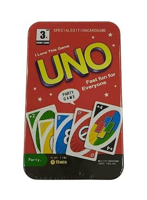 uno red metal case  card game