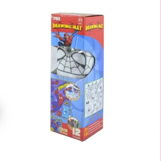 Spiderman Fabric Coloring Mat with 12 Markers  062-a34