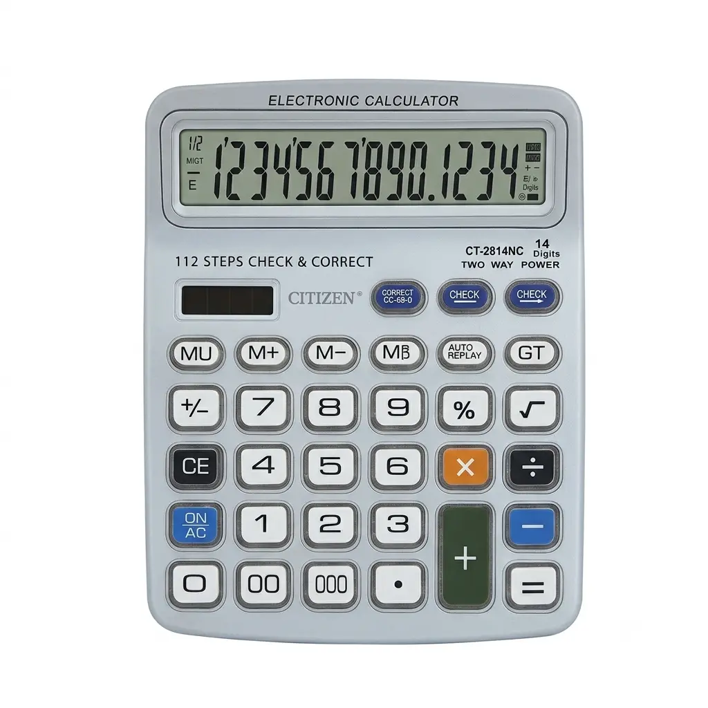 اله حاسبه طاقه شمسيه شاشه كبيره رقم CT-2814-NC