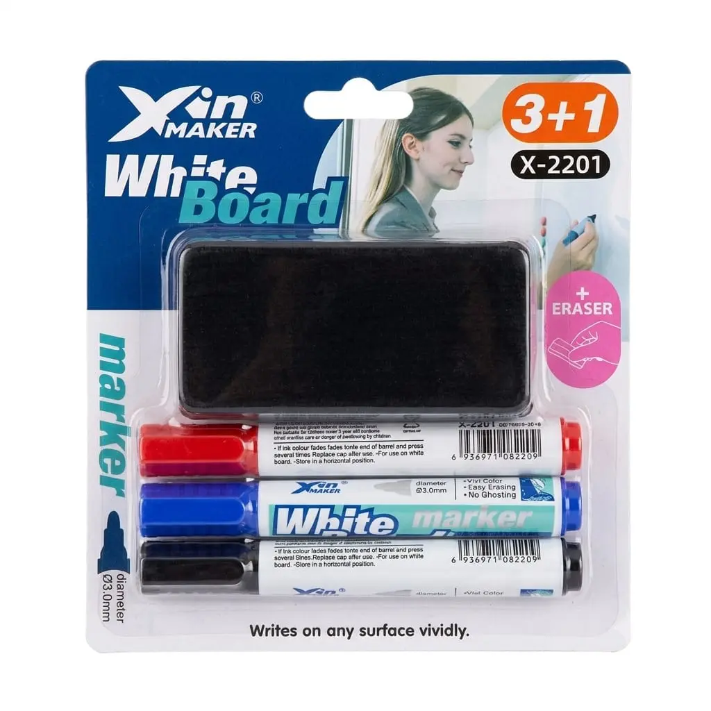 طقم 3 قلم سبوره + بشاوره كورد على كارت X-2205