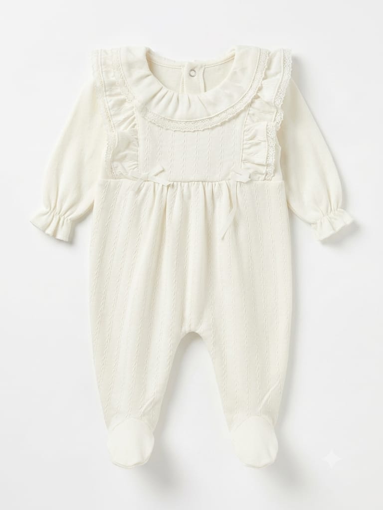 babydola  Romper 16038 (ECRU, 2-3m)