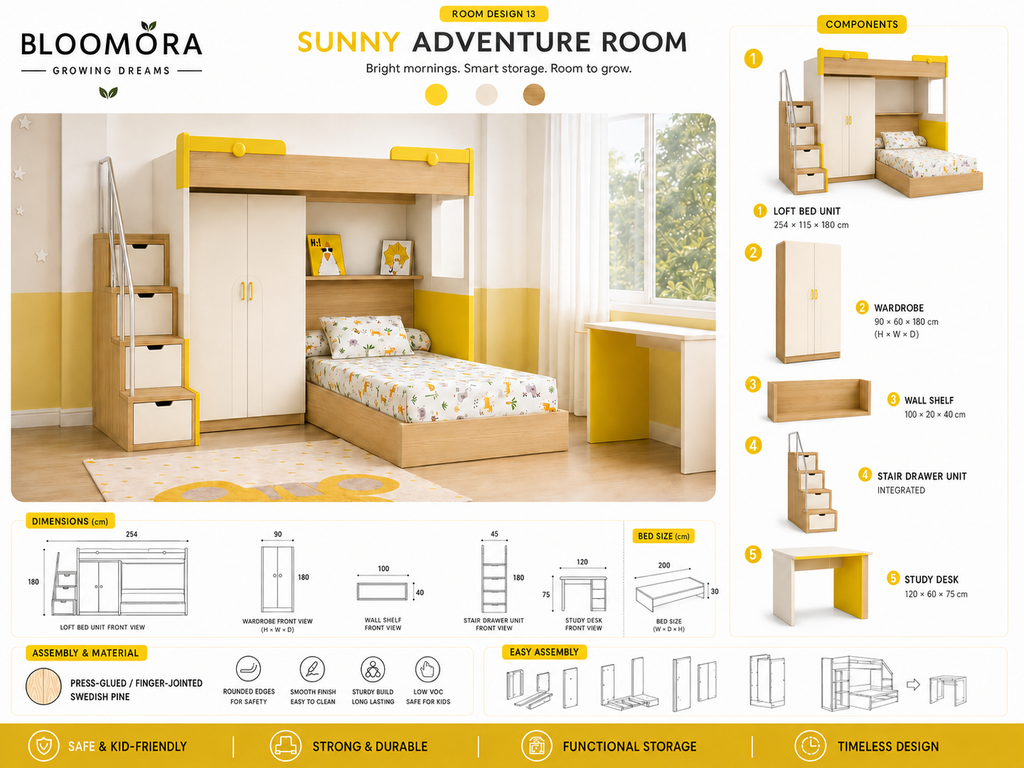 BLOOMORA sunny adventure room set