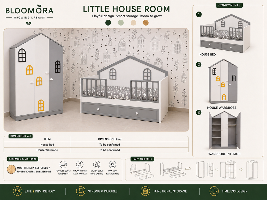BLOOMORA Little House kids room set