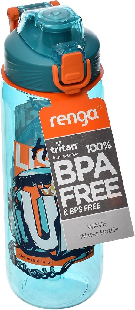 912166-Renga Wave Colored Decorated Tritan
Water Bottle 630 ml Multi color