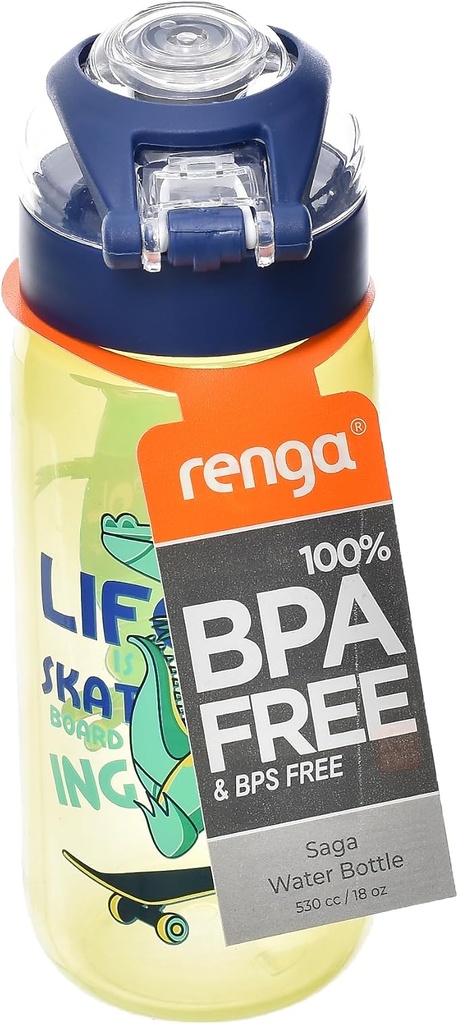 912174-Renga Saga Colored Decorated
Plastic Water Bottle 530 ml Multi color