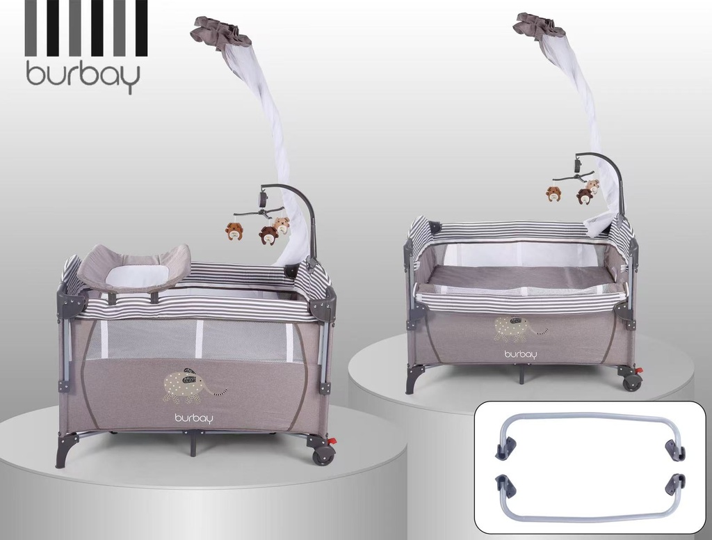 burbay b06 dm203 travel cot bed foldable multi-finction with changing table
