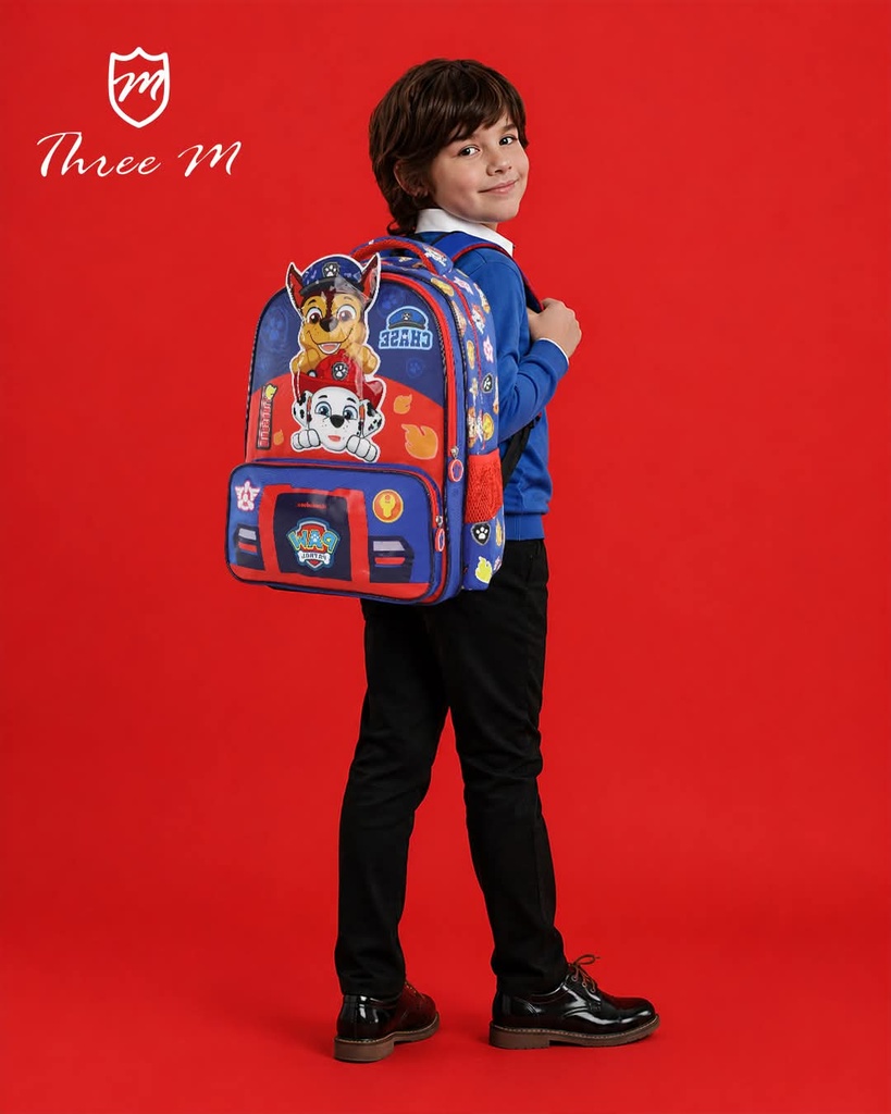  3M school bag  15 inches paw patrol red x blue  