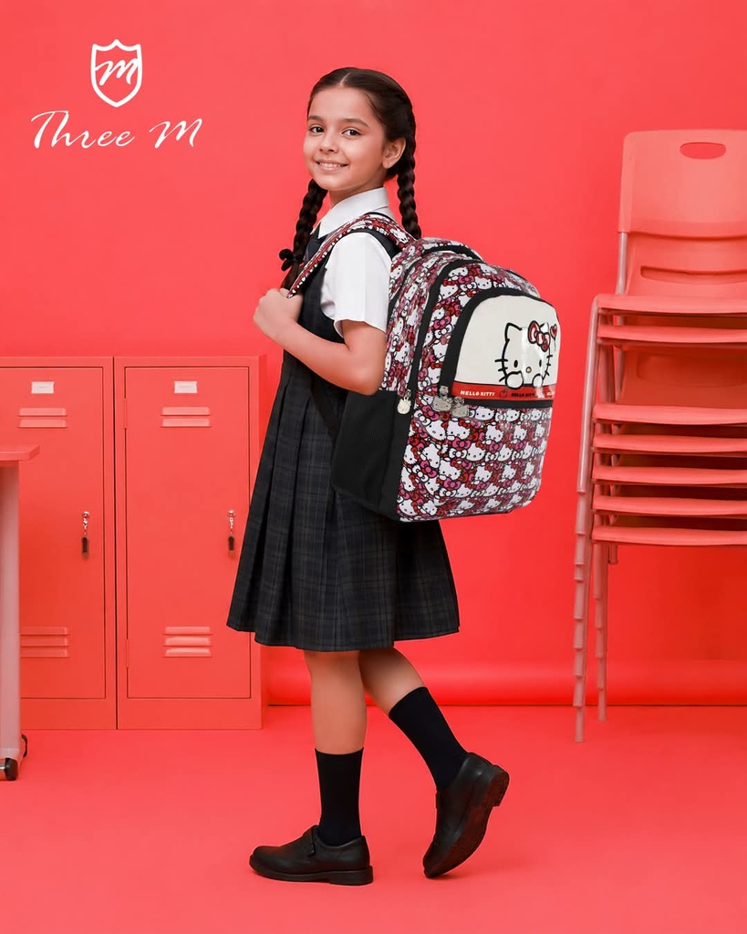  3M school bag  15 inches hello kitty red 