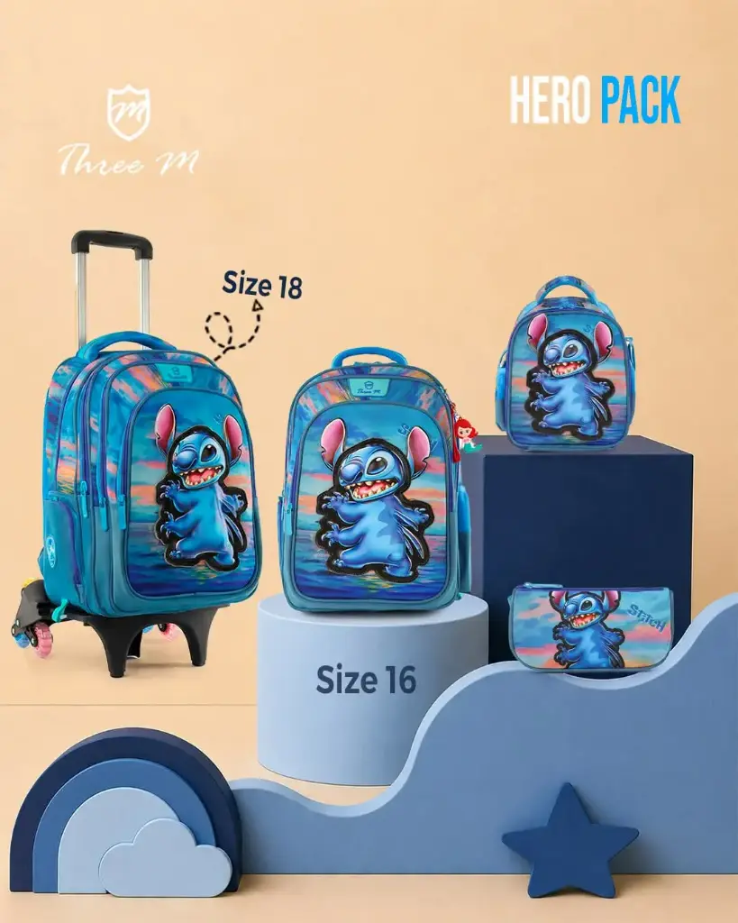  3M school bag 16 inches stitch blue  7694