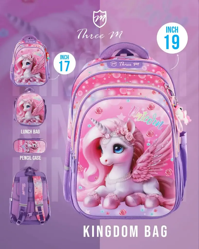  3M school bag 19 inches unicorn purpel  7663