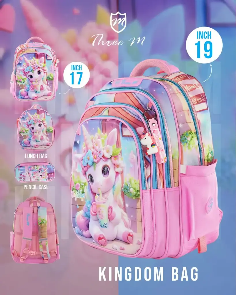  3M school bag 19 inches unicorn pink  7663