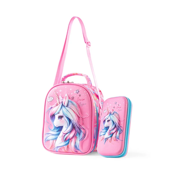 BAG B.Z   lunch bag & pencil case  (pink) unicorn