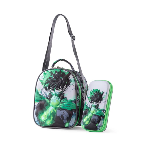 BAG B.Z lunch bag & pencil case  (gray & green) ben ten