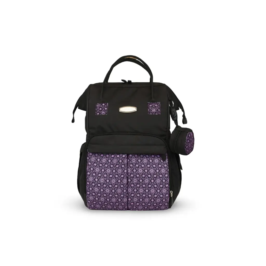 petit baby vea diaper bag black*purple
