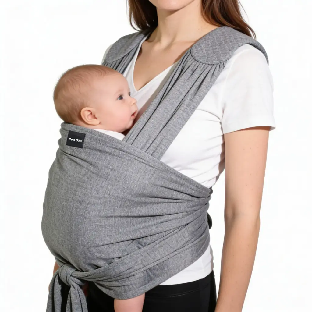 petit bebe premium max plus baby wrap gray 