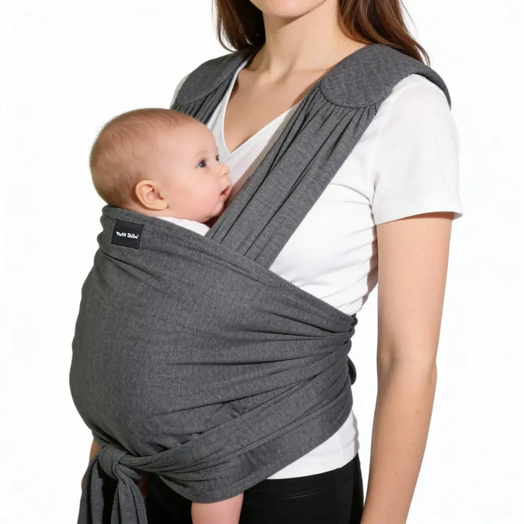 petit bebe premium max plus baby wrap dark gray