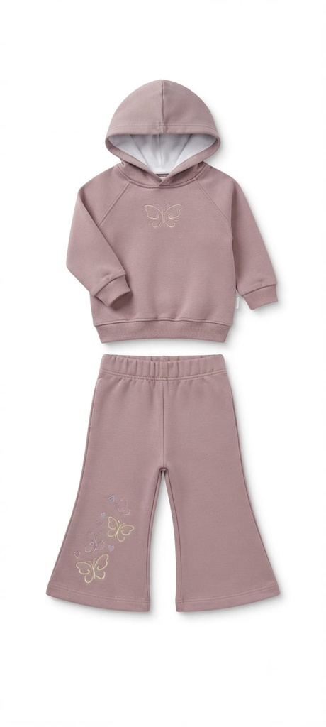 Butterfly embroidery girls clothing set 40/007 