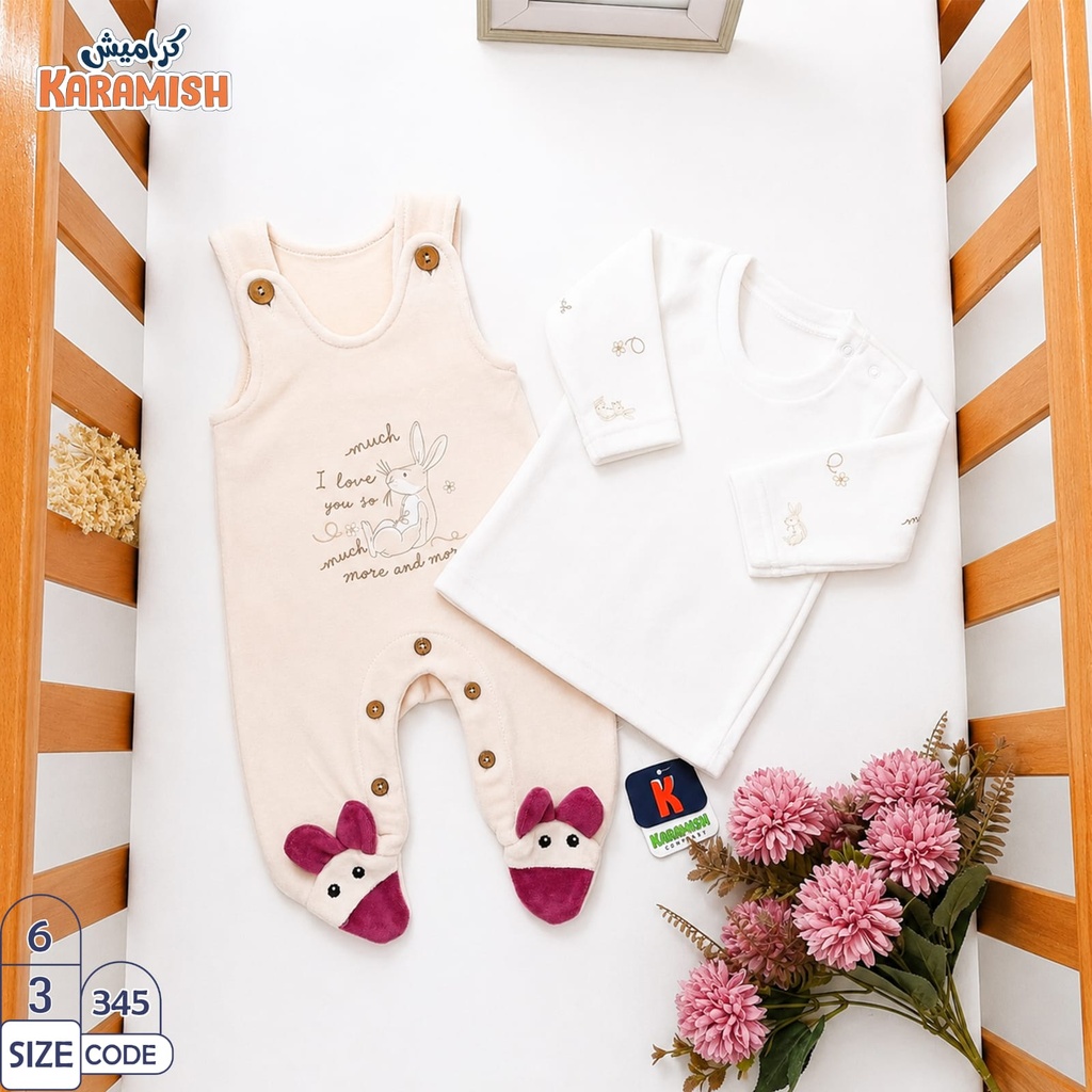   Rabbit Dungaree 2-Piece Set 345
