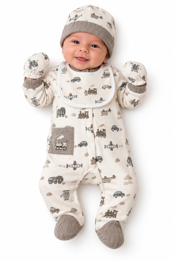 Full Moon sleepsuit 4pcs set velour travel 150016