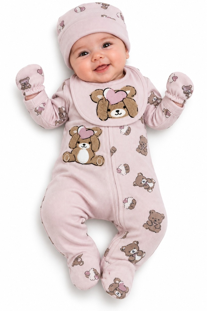 Full Moon sleepsuit 4pcs set quite bear 150006