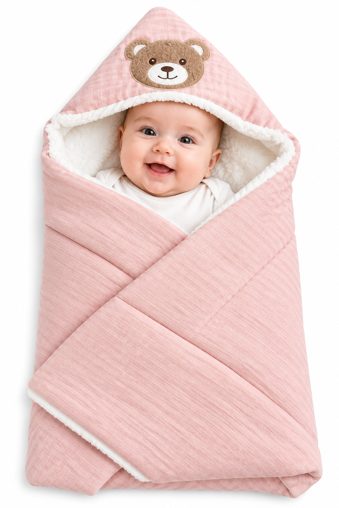 Full Moon blanket fur pink bear 30086