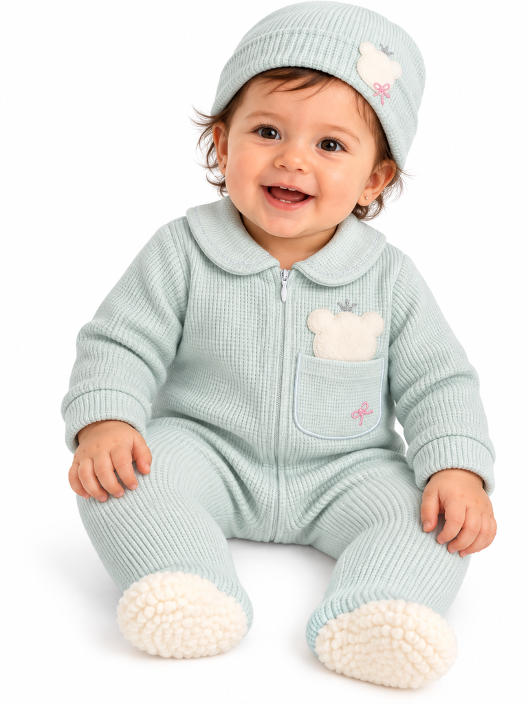 Nelly sleepsuit plain with hat 0203A