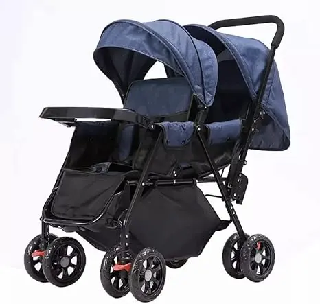 Umbrella Twins 112-818-1 Baby Double Stroller with Dual Seats and 360° Swivel Wheels