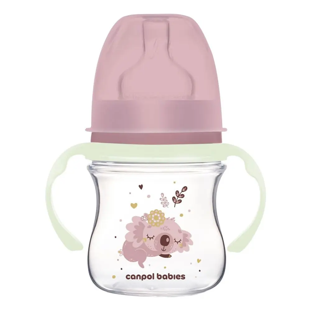Canpol babies Wide Neck Anti-colic Bottle with Glowing Handles PP EasyStart 120ml Sleepy Koala 35/236