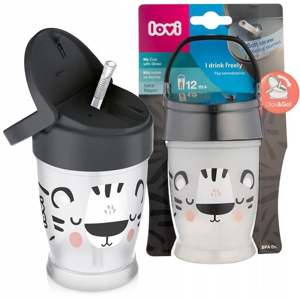 Lovi my straw cup junior 250ml salt & pepper 35/356