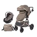 Burbay DM68 3-in-1 Travel System Baby Stroller with Carrycot and Infant Car Seat