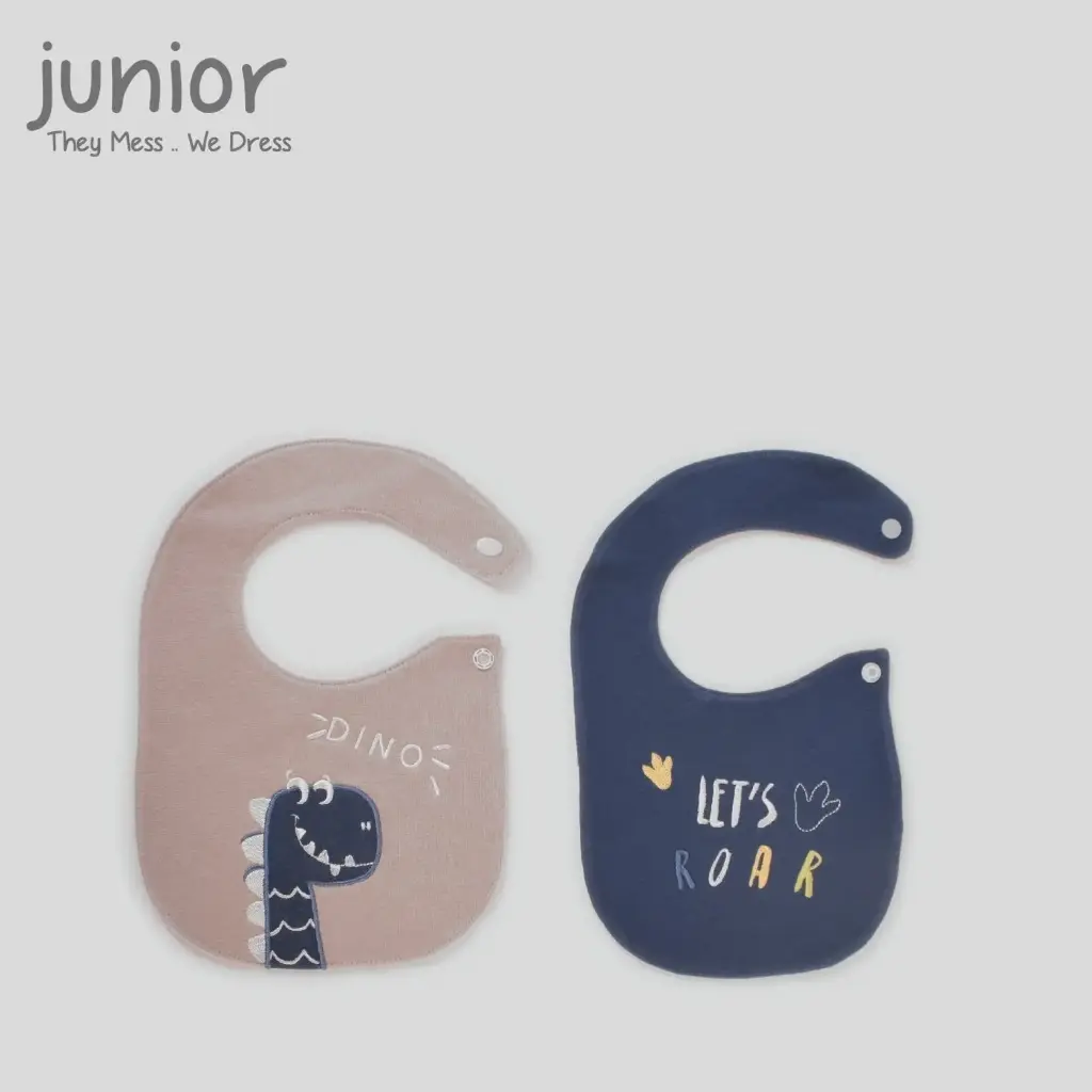 2-piece printed bib set, Little Dino (Product code 298-24)