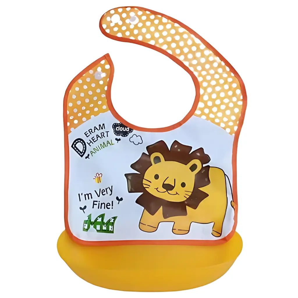 Silicone bib with plate