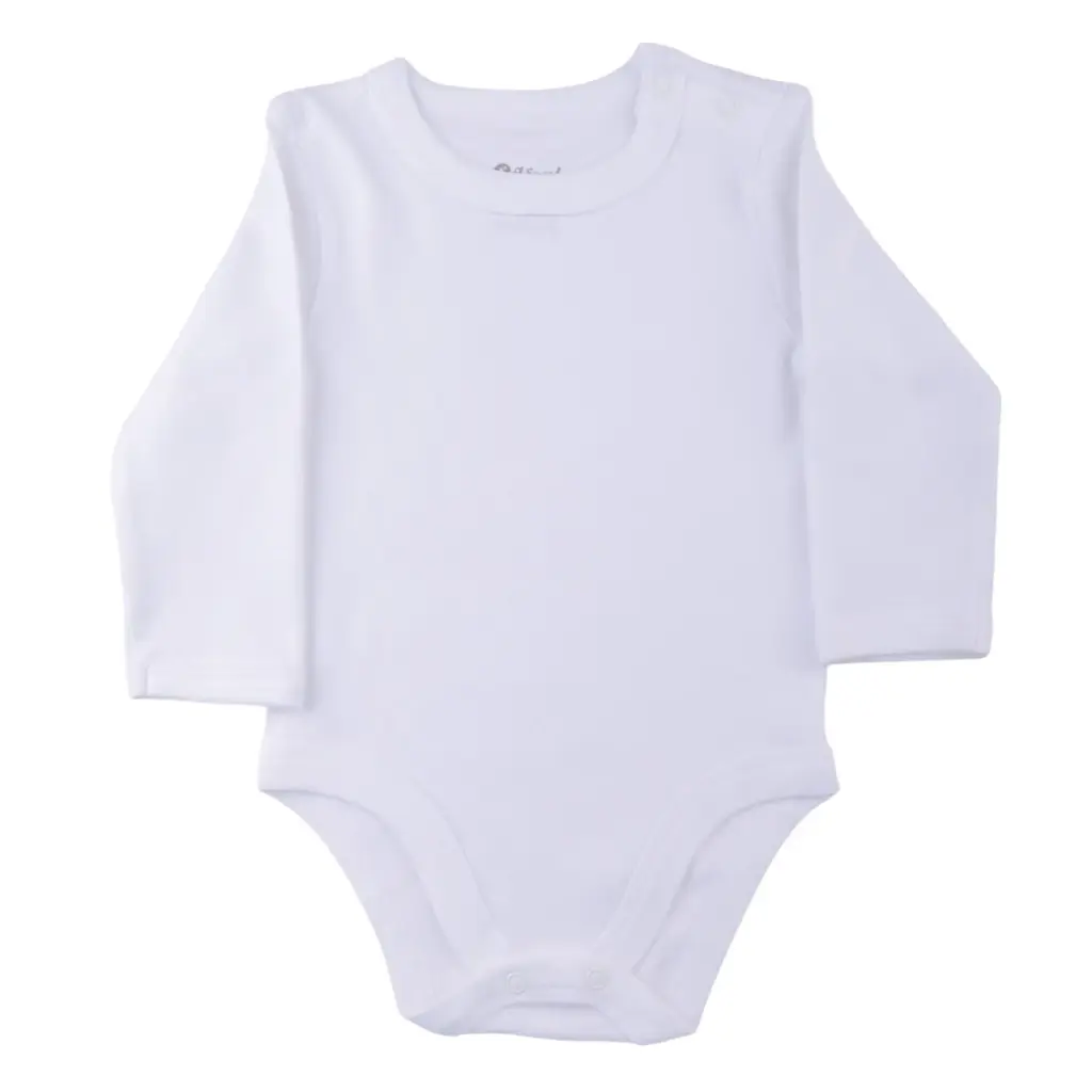 Bodysuit Long-sleeve plain white interlock , size X1P 0-161
