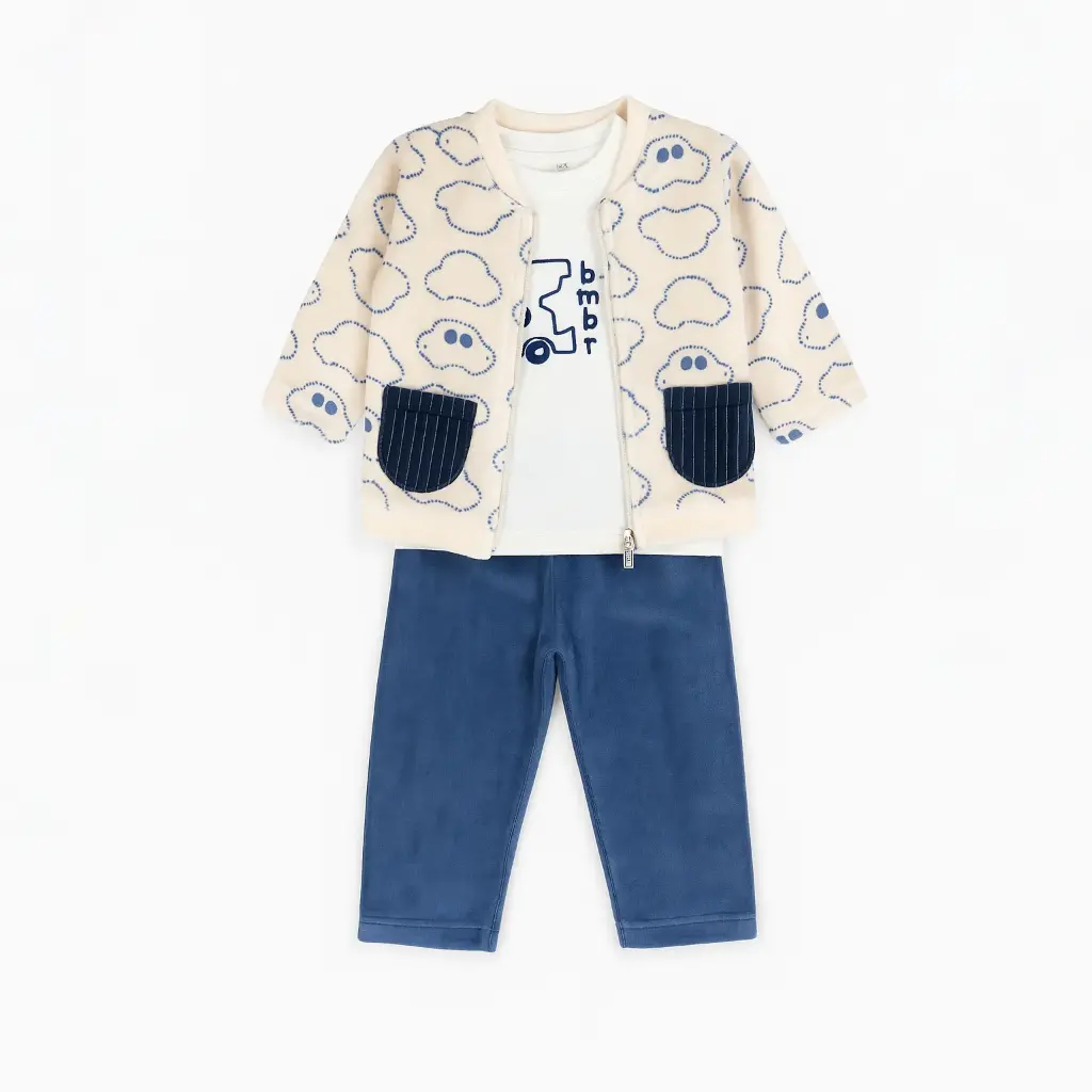 بيجاما مخمل 3 قطع 40979