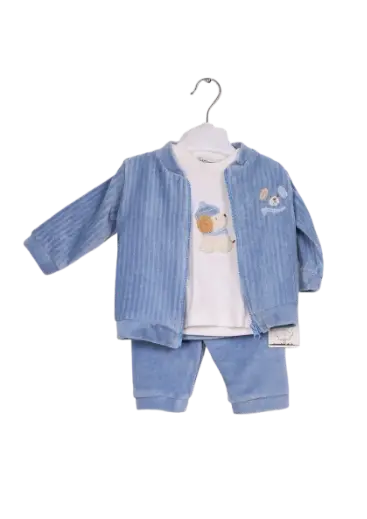 بيجامة مخملية 3 قطع، بوبي