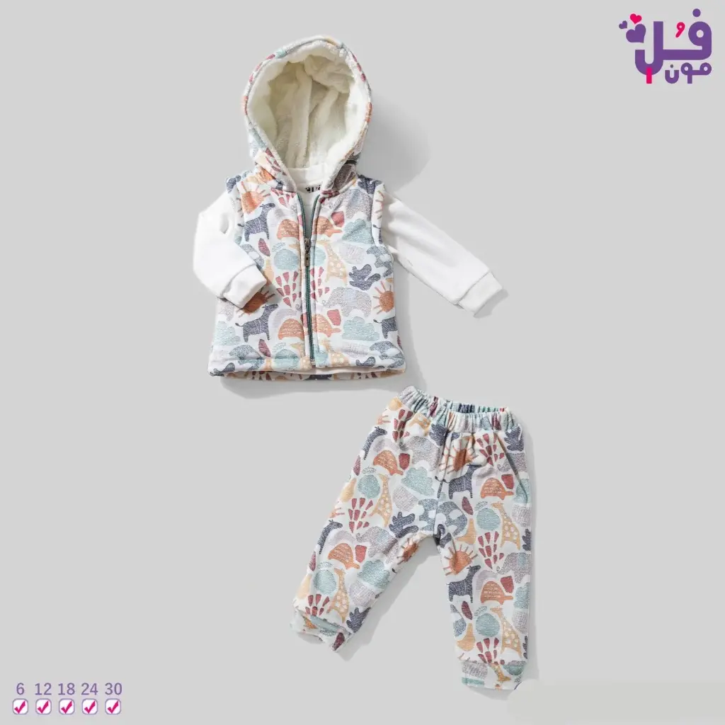 بيجاما هايدي 3 قطع، سترة كرتونية حيوانات