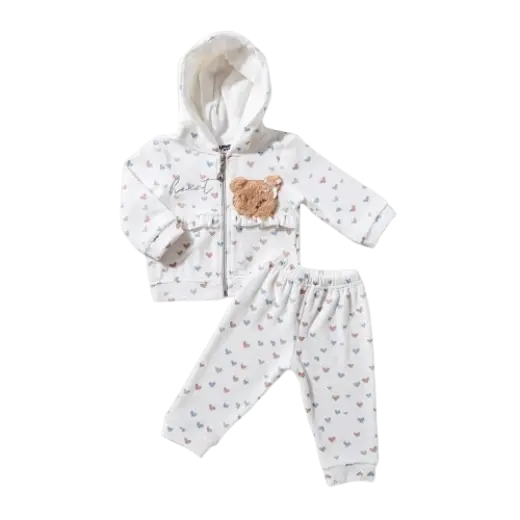 Pajamas 2-piece velvet zip-up 17441