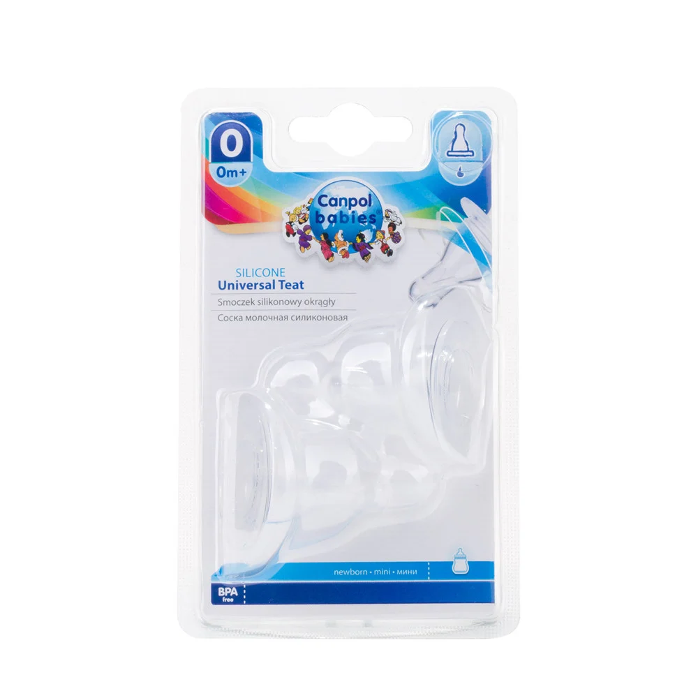 Canpol babies Silicone Mini Round Teat for Narrow Neck Bottle 2 pcs 0+ 18/114
